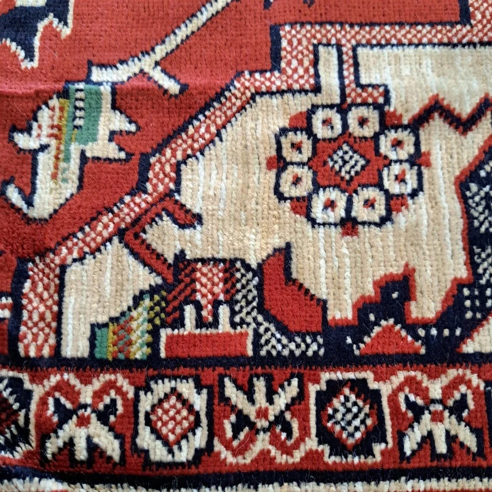 Vintage 1960s East German Sofa Cover / Rug – Vibrant & Mint Condition 74 X 58
